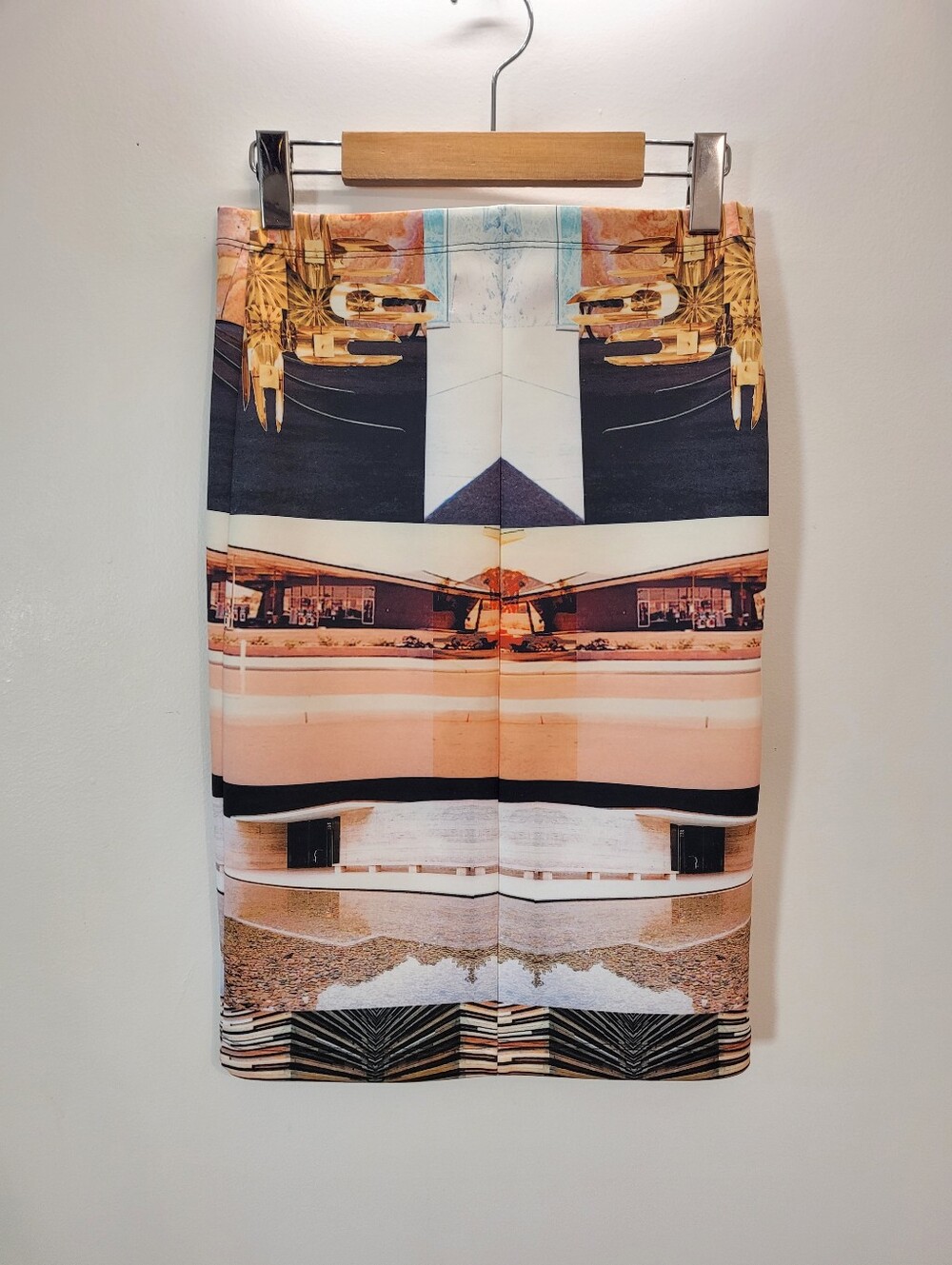 Clover Canyon Desert Home Multi‑Color Printed Bodycon Midi Skirt - S